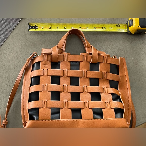 Anthropologie Purse. Black & Brown Basket Weave. Never used just tags removed. - Picture 5 of 5